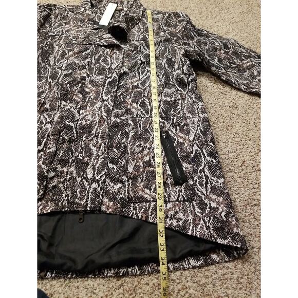 Soft Surroundings Women's 1X Black Brwn White Python Viper Jacket Raincoat NWT - Picture 11 of 13